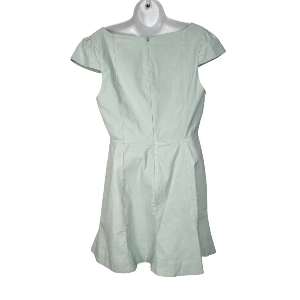 Anthropologie The Cecily Fit Flare Sweetheart Mini dress Pastel Mint Green LG
